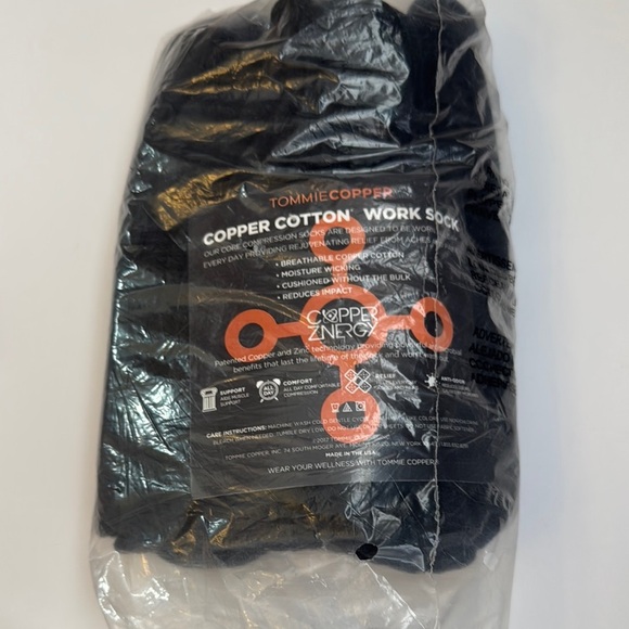 New Tommie Copper Black Compression Work Socks Black Size M (8-12) MSRP $75 - Picture 2 of 5